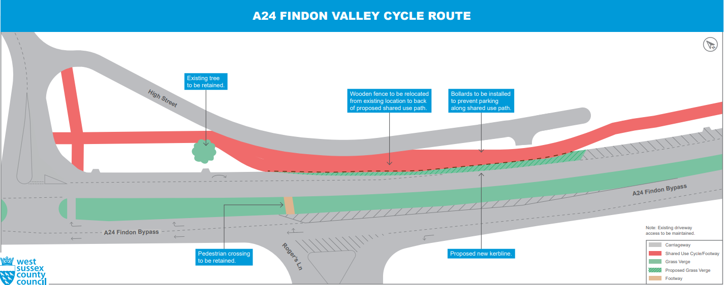 Findon Valley Active Travel Scheme Drawing